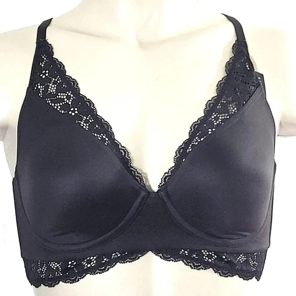 34C Maidenform DM1190 Pure Comfort Convertible Wire Free‎ Bralette Black NWT - Picture 1 of 4